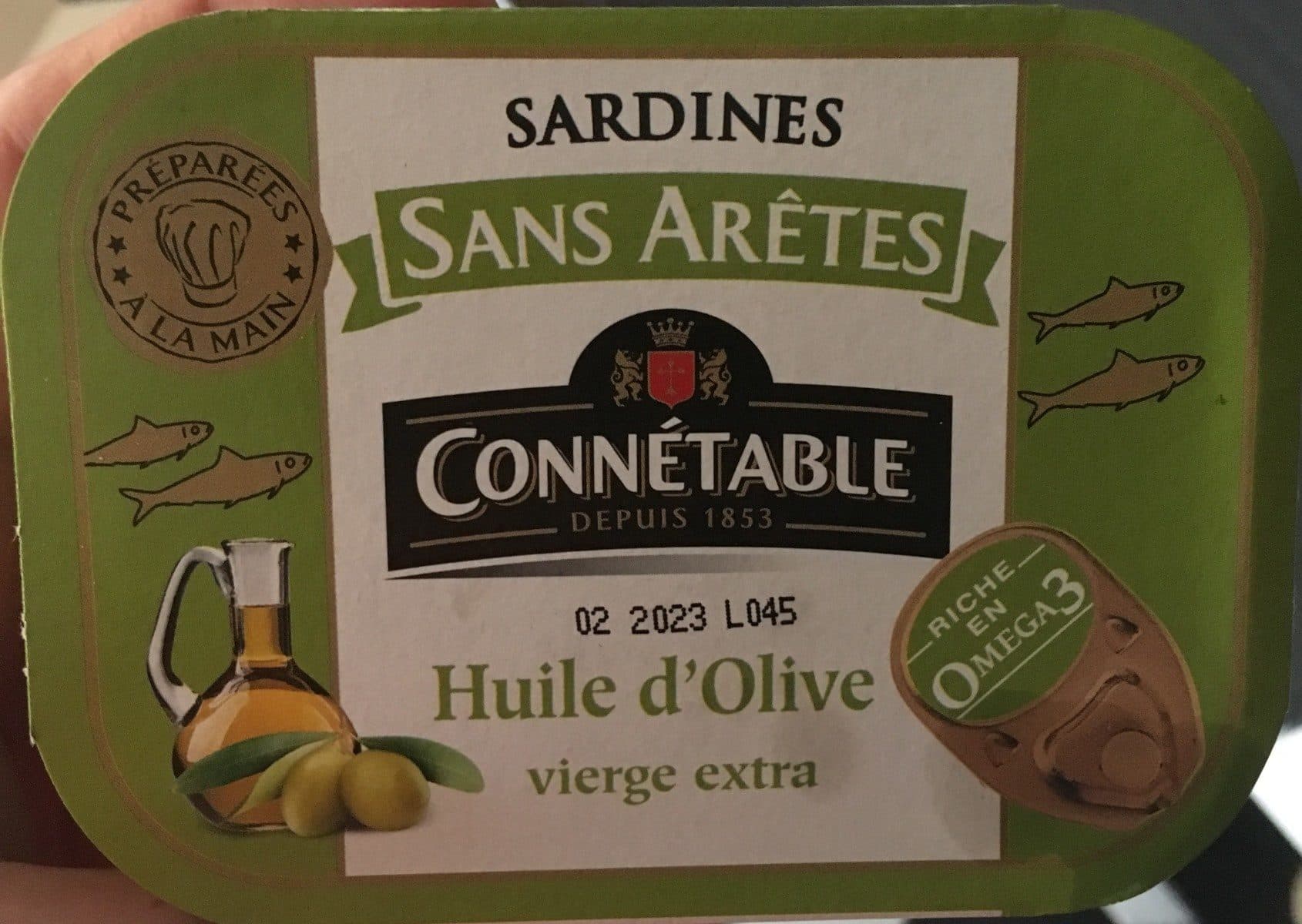 Connétable Sardines sans arêtes à l'huile d'olive vierge extra packshot