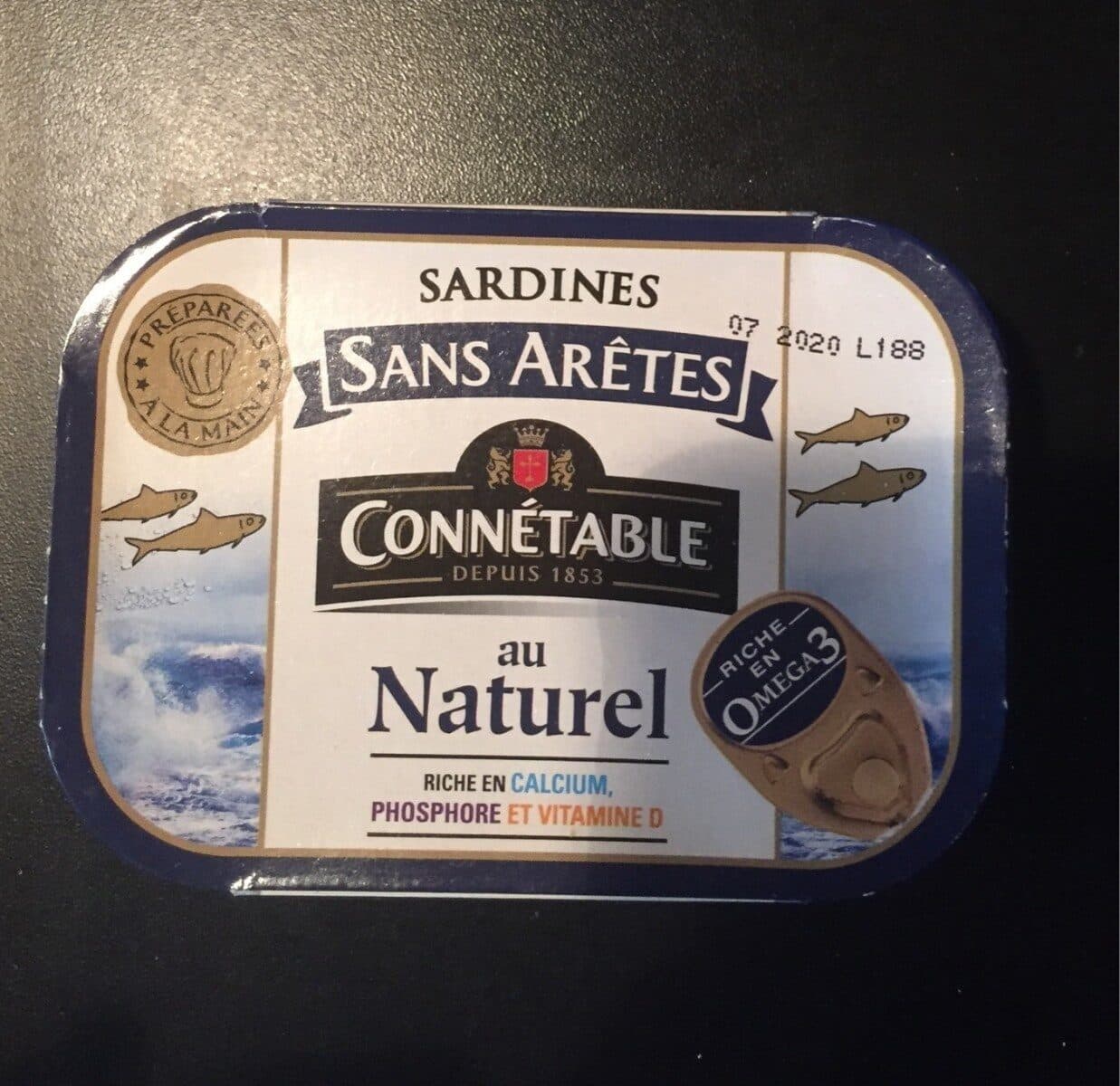 Connétable Sardines sans arêtes au naturel packshot