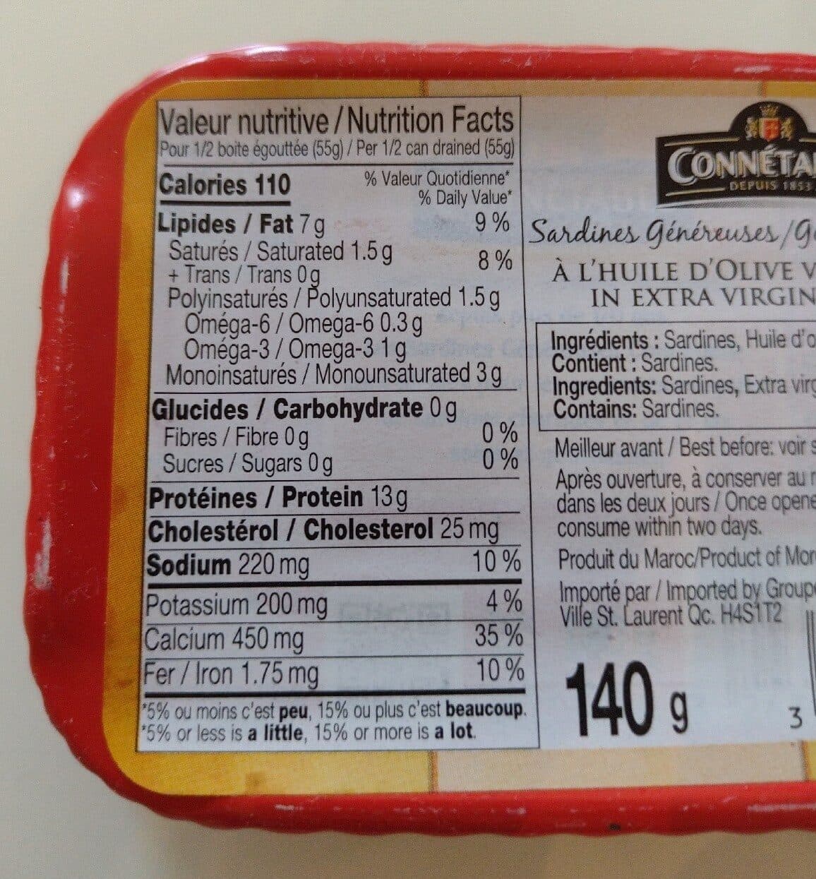 Connétable Sardines généreuses à l'huile d'olive packshot
