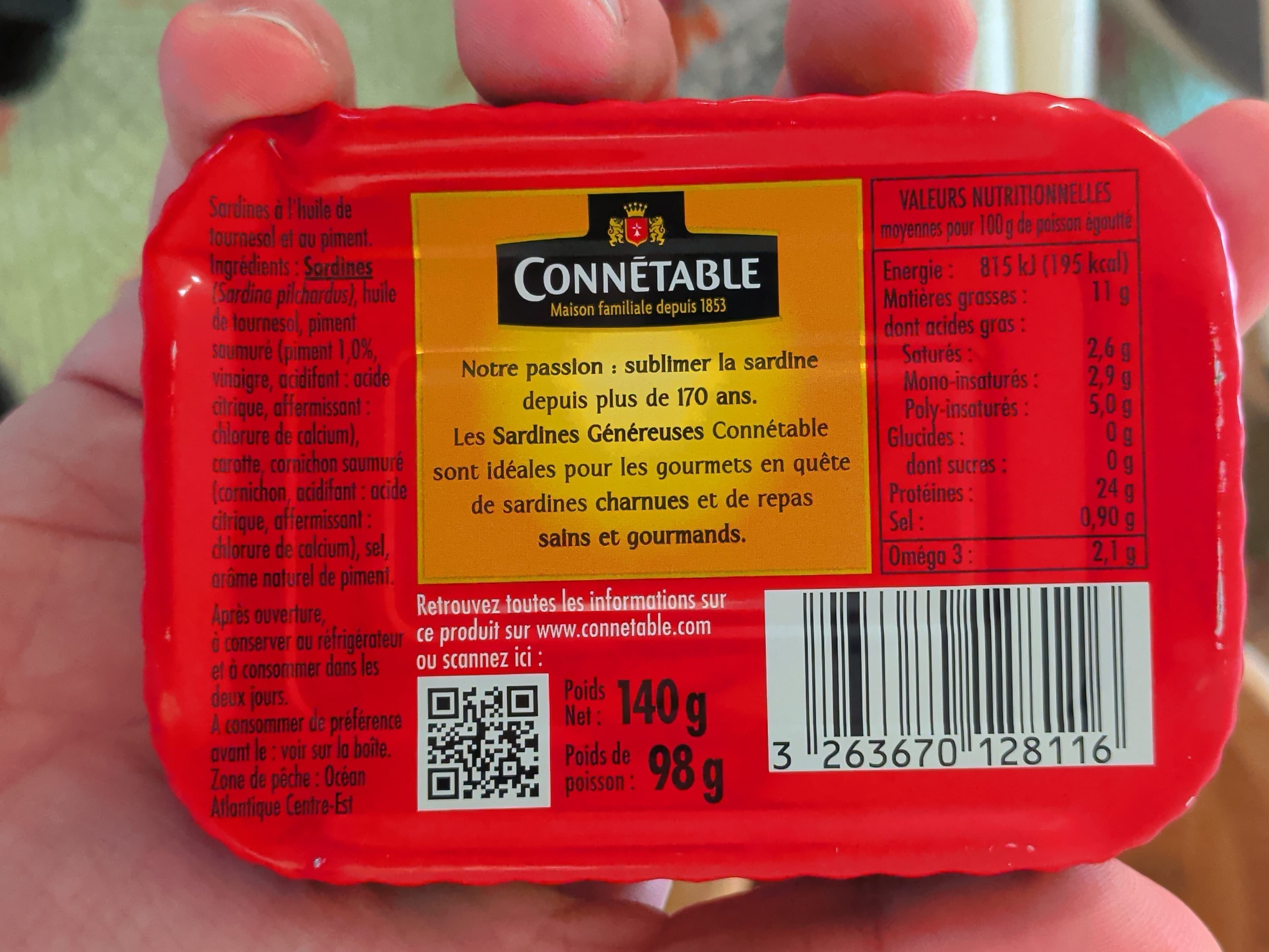 Connétable Sardines généreuses au piment packshot