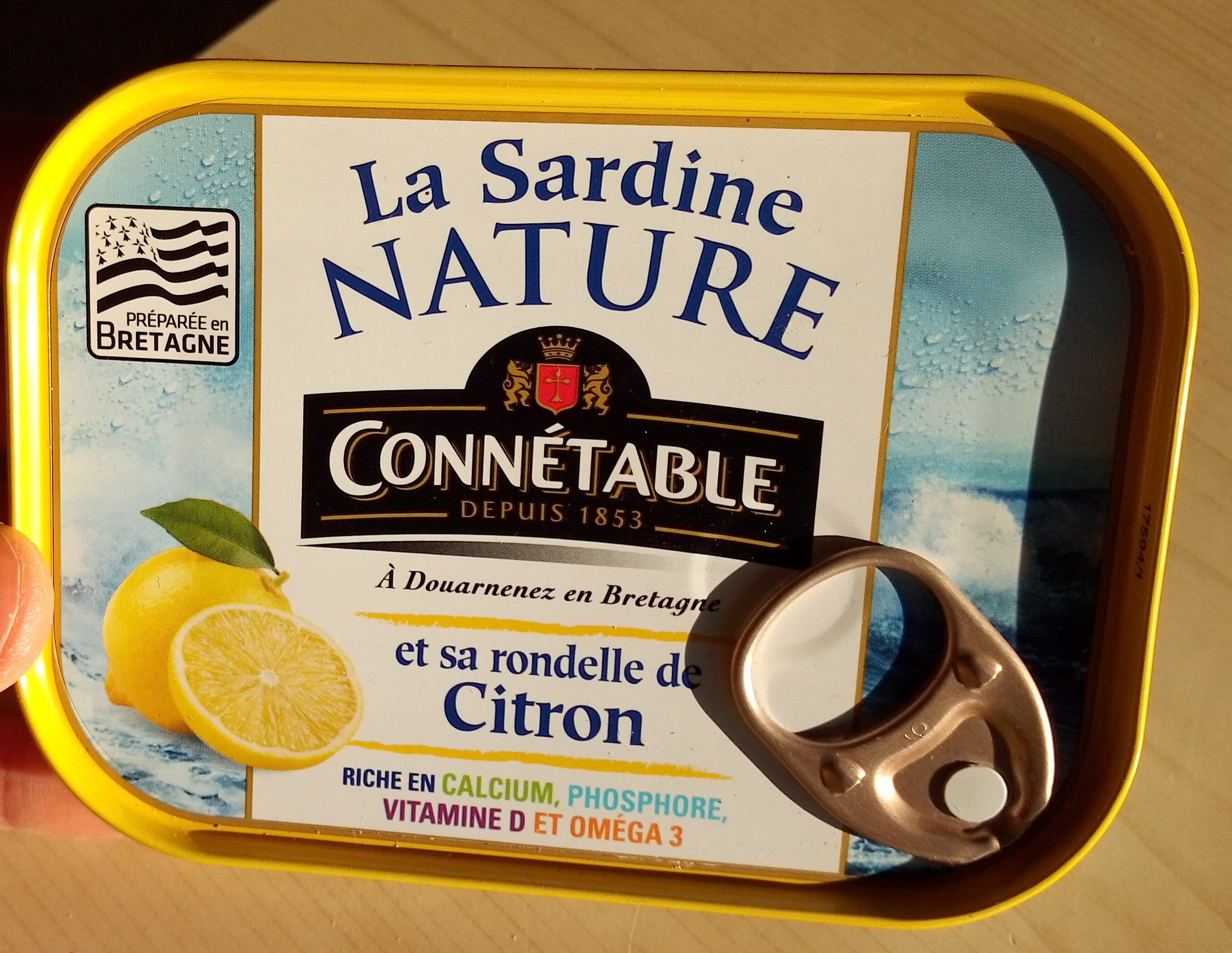 Connétable La Sardine Nature et sa rondelle de Citron packshot