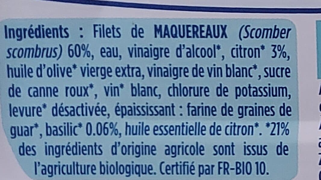 Phare d'Eckmühl Filet de maquereaux au citron bio et basilic bio packshot
