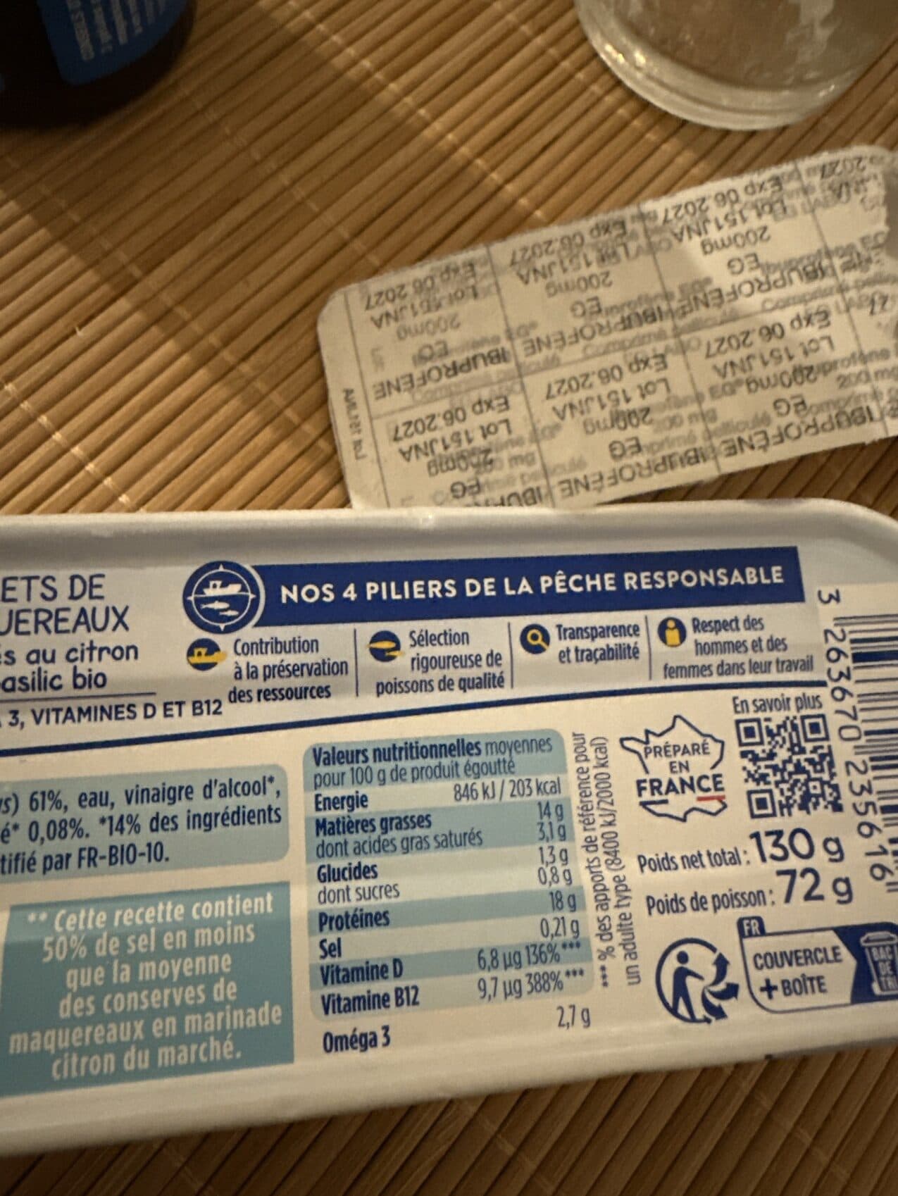 Phare d'Eckmühl Filet de maquereaux au citron bio et basilic bio packshot