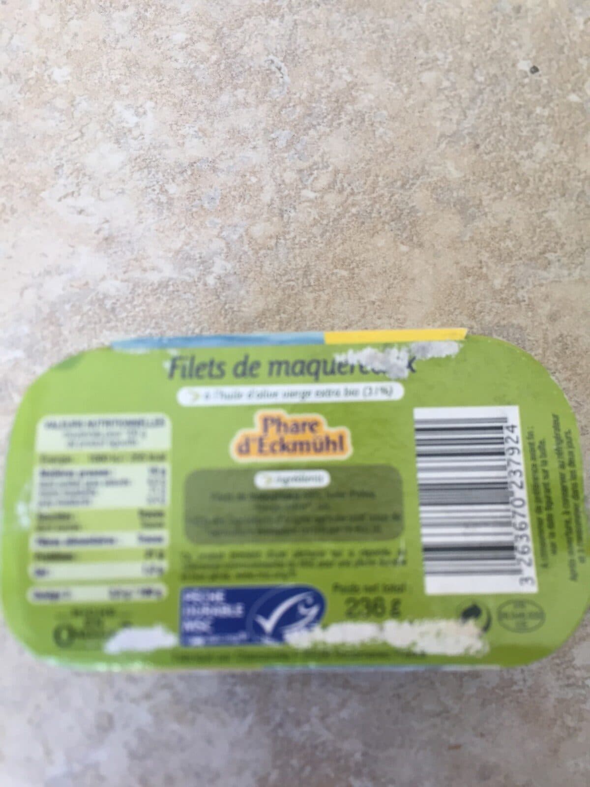 Phare d'Eckmühl Filet De Maquereaux Huile Olive Lot De packshot
