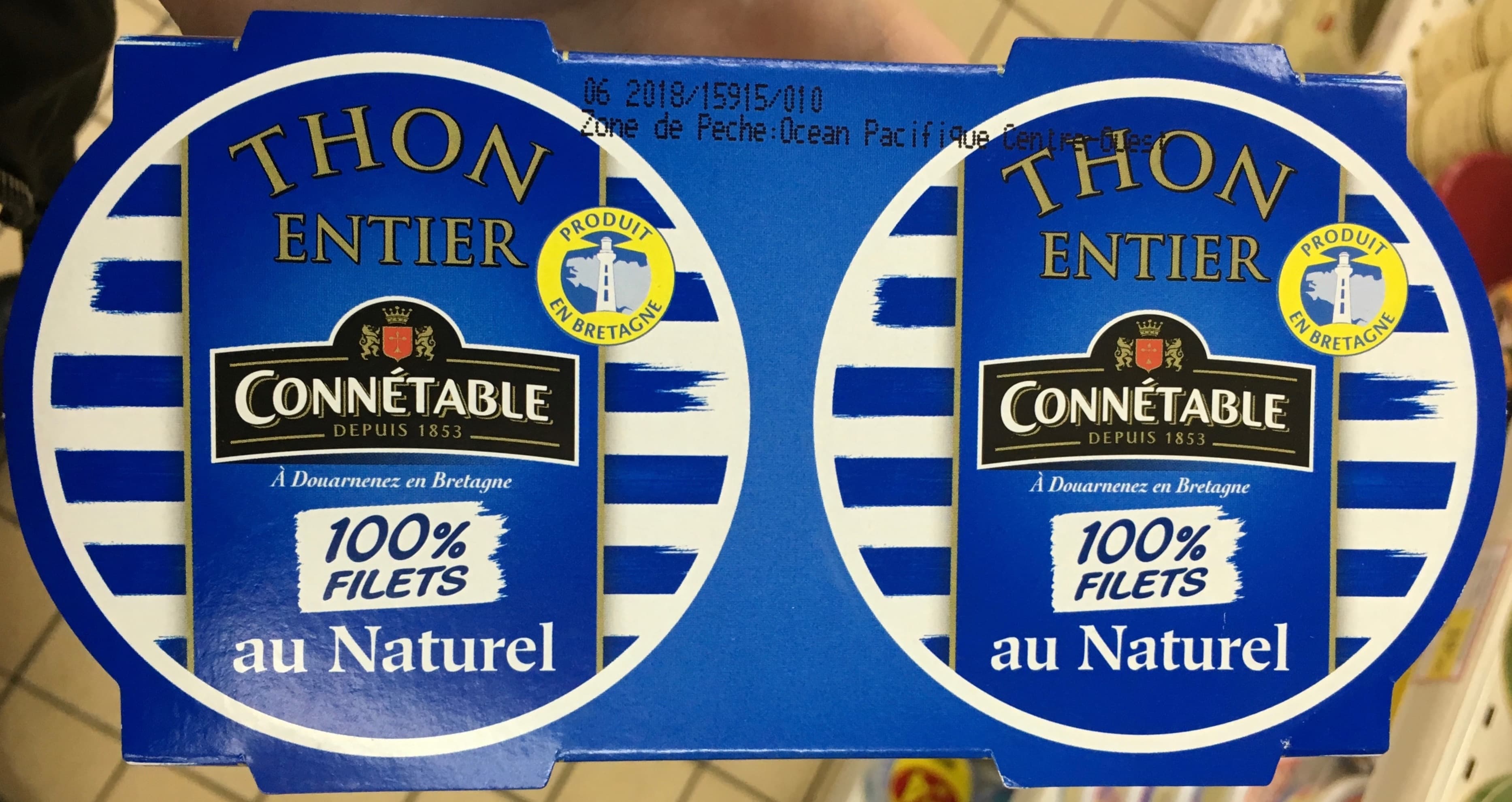 Connétable Thon entier 100% filets au naturel packshot