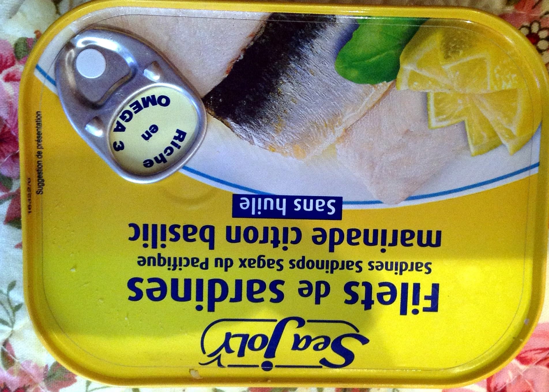 Sea Joly Filets de sardine marinade citron basilic (Sans huile) packshot