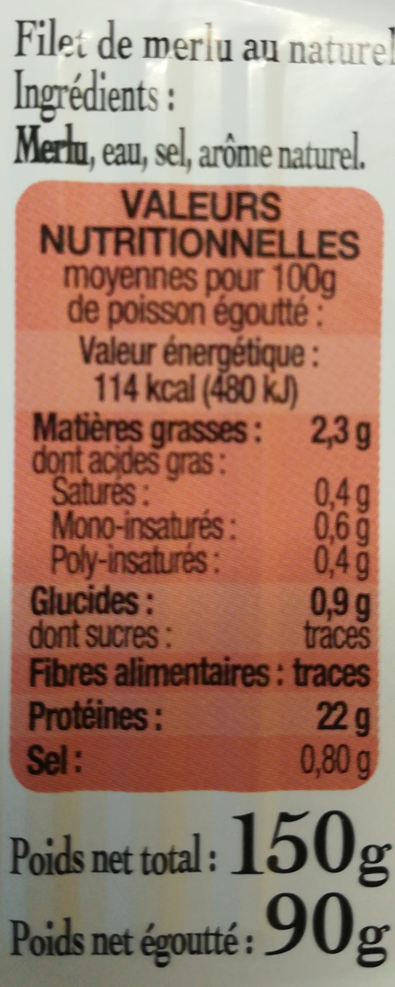 Connétable Filet de Merlu Nature packshot