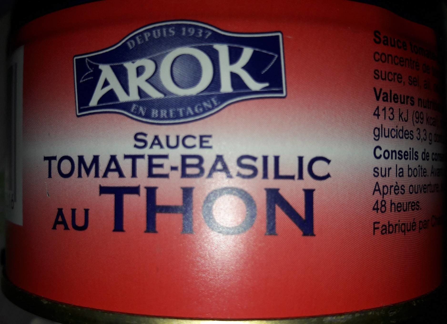 Arok Sauce tomate basilic au thon packshot