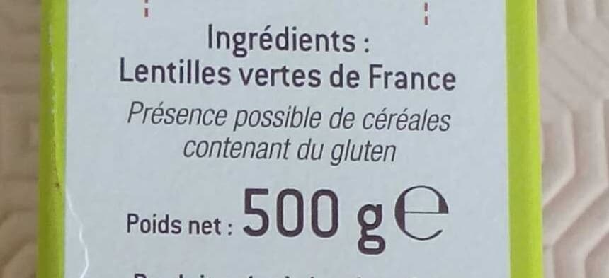 Le Bon Semeur Lentilles Vertes de France Filière packshot