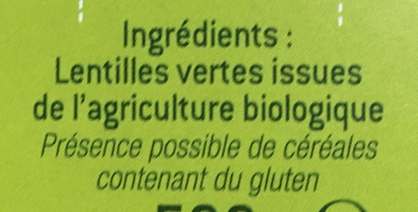 Le Bon semeur Lentilles Vertes De France Bio packshot