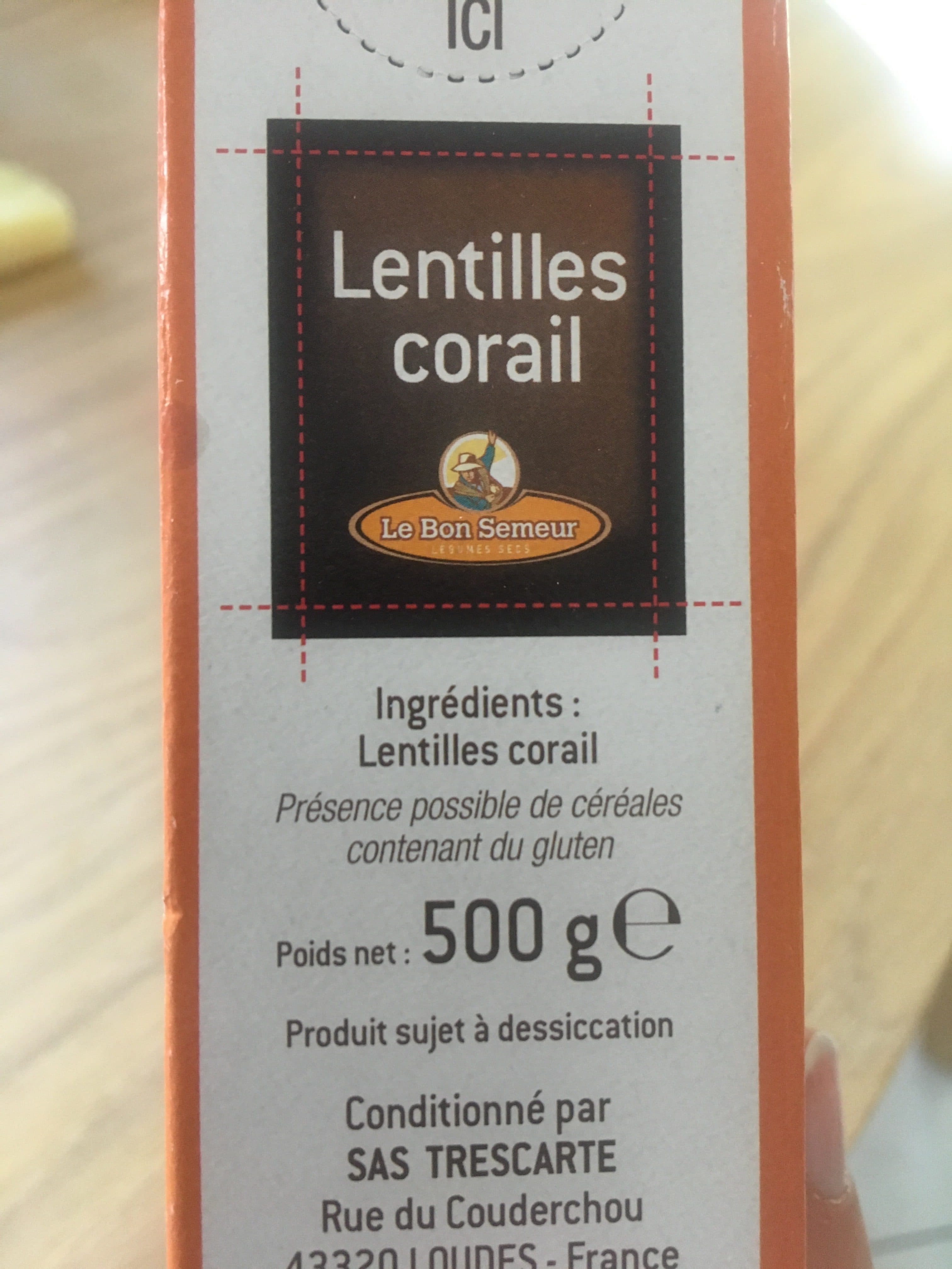 Le Bon Semeur Lentilles Corail packshot