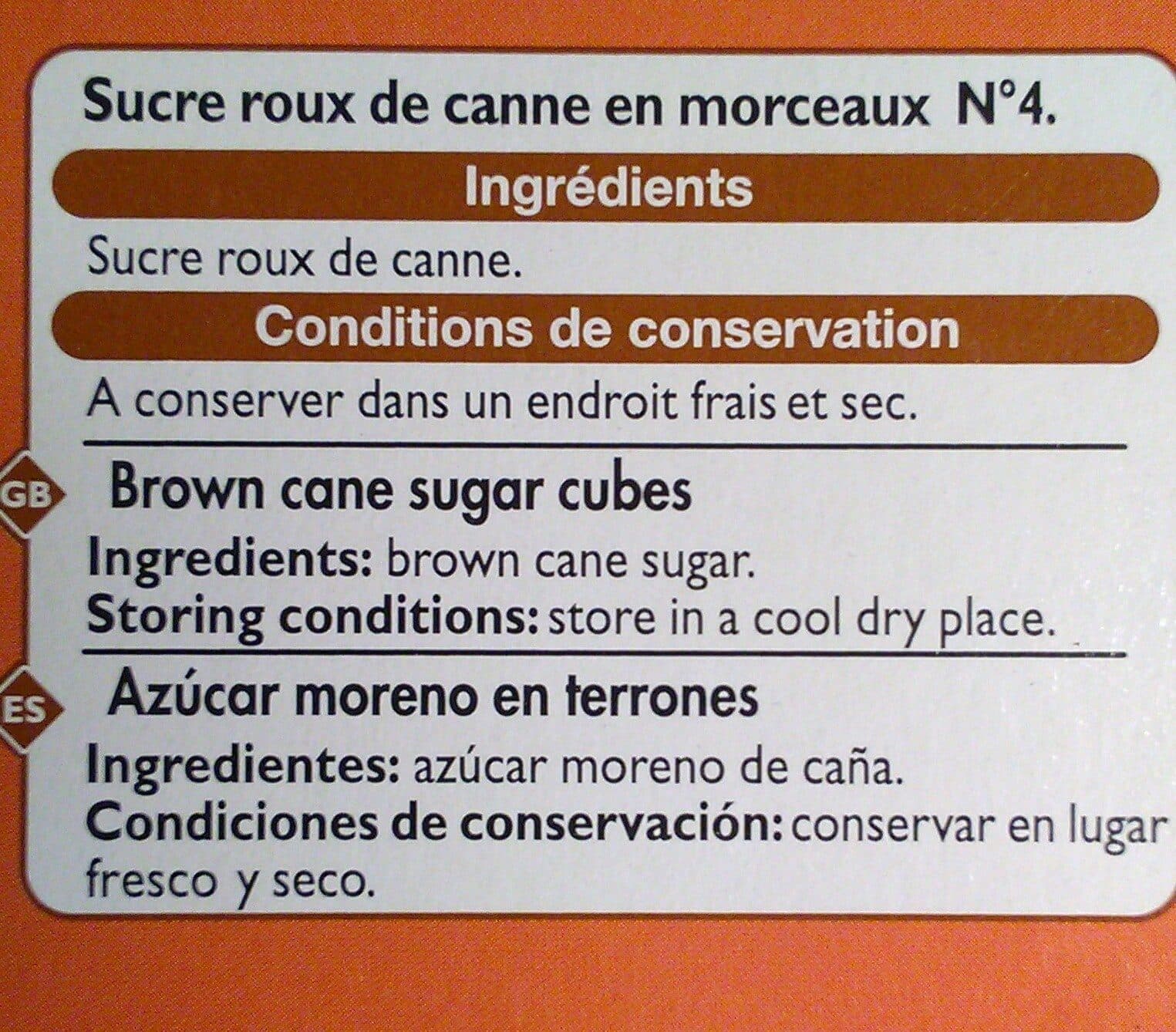 Leader Price Sucre roux de canne en morceaux packshot