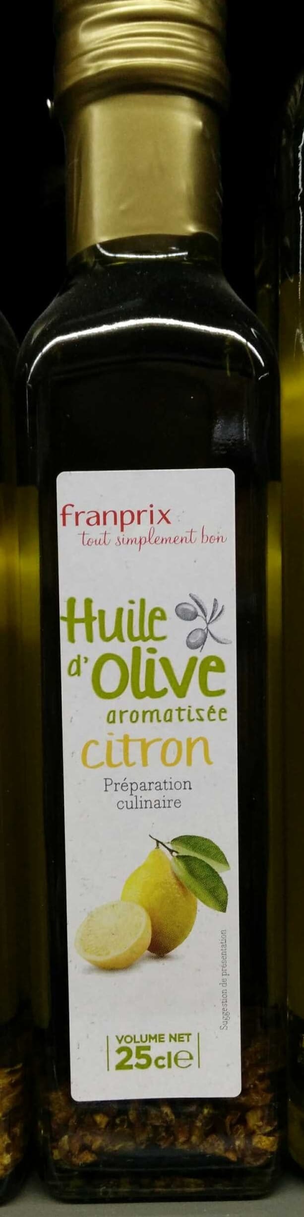 Franprix Huile d'olive aromatisée citron packshot