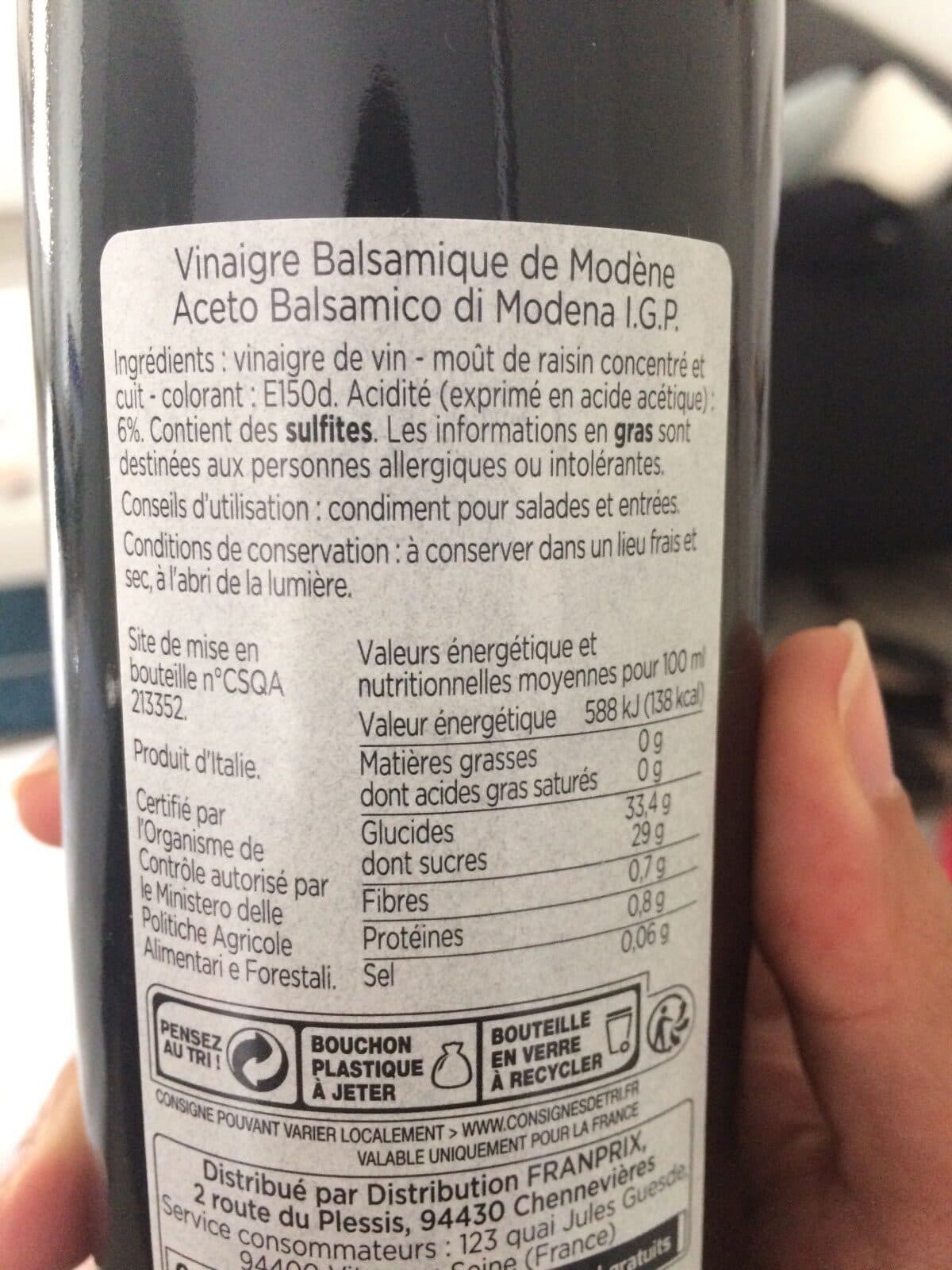 Franprix Vinaigre balsamique de Modène packshot