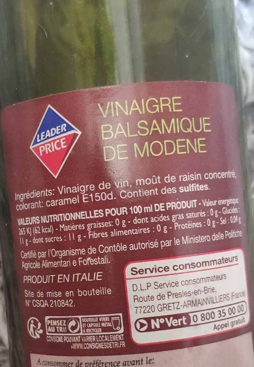 Leader Price Vinaigre balsamique de Modène packshot