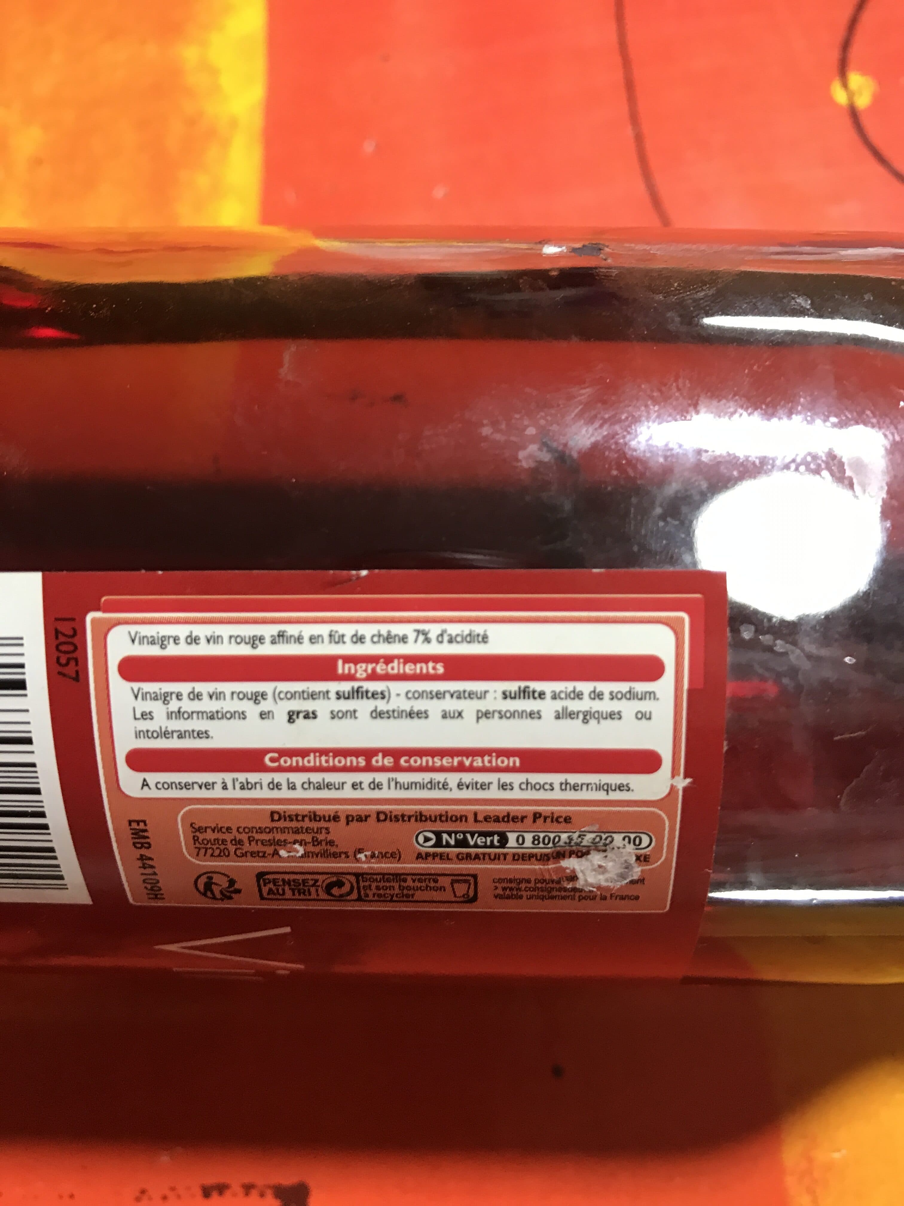 Leader Price Vinaigre de vin rouge packshot