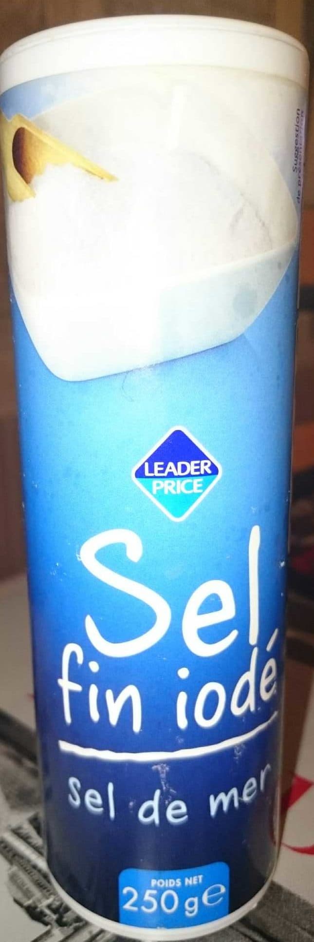 Leader Price Sel fin iodé - sel de mer packshot