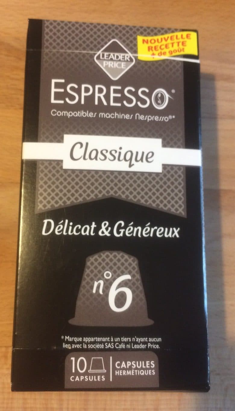 Leader Price Espresso Classique compatible Nespresso packshot
