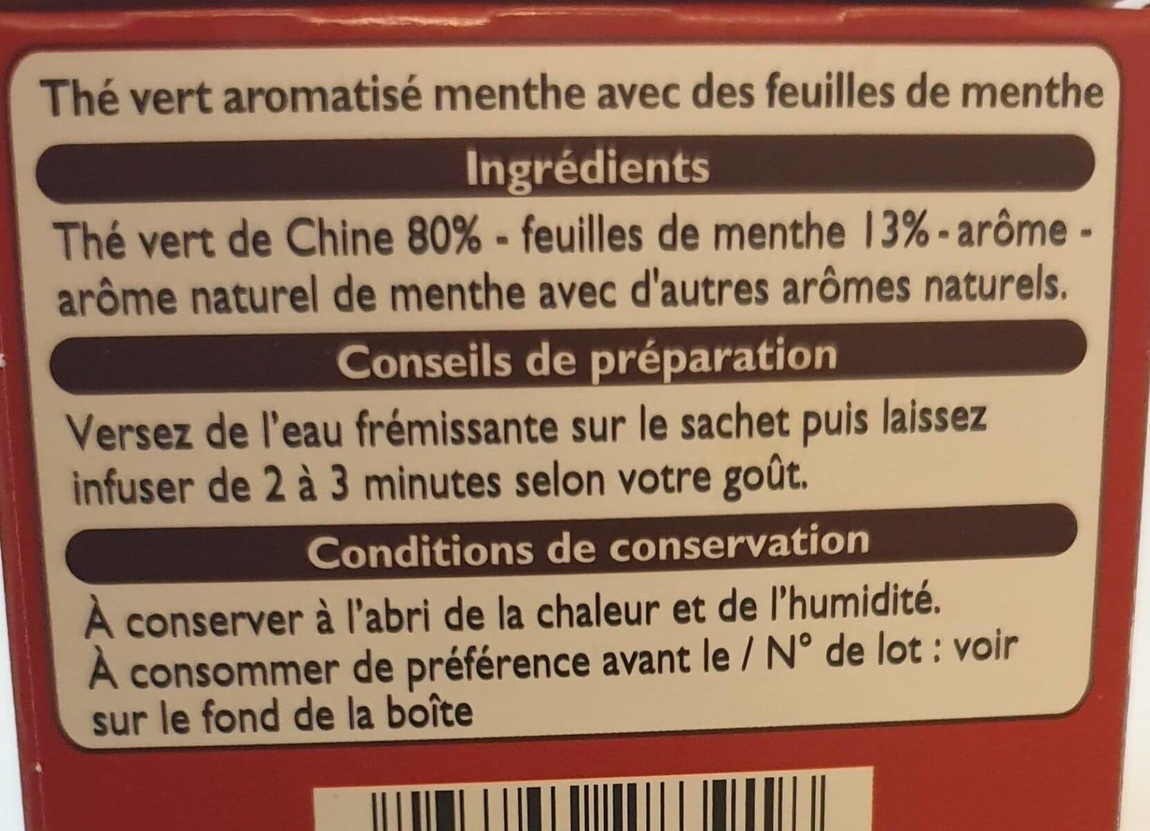 Leader Price Thé vert de Chine à la Menthe packshot