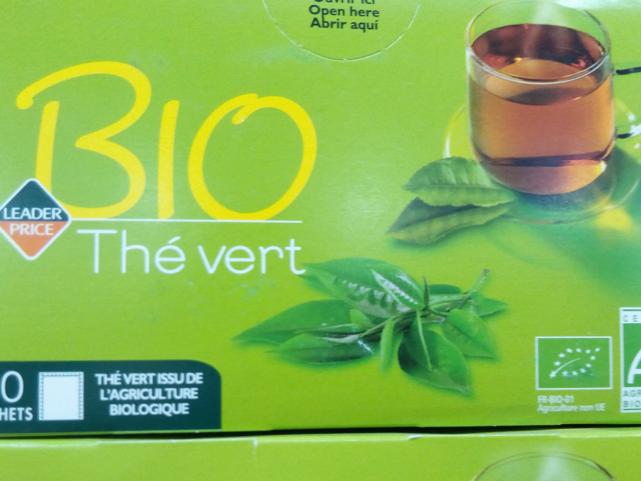 Leader Price Thé vert Bio packshot