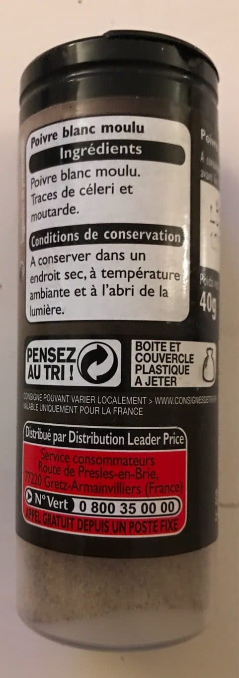 Leader Price Poivre blanc packshot