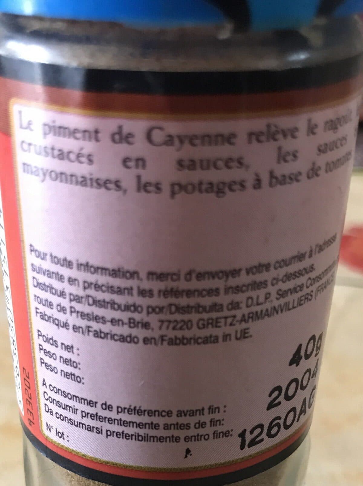 Open Food Facts Piment de cayenne packshot