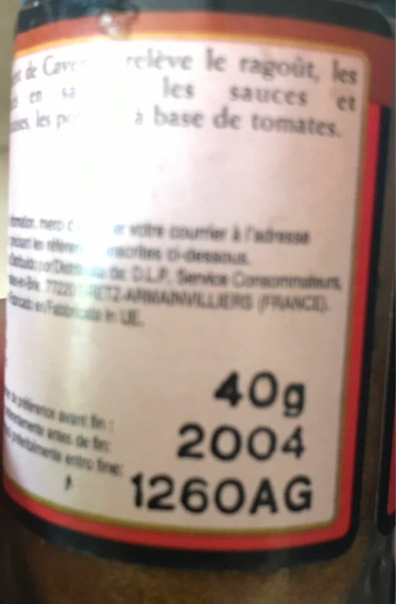 Open Food Facts Piment de cayenne packshot