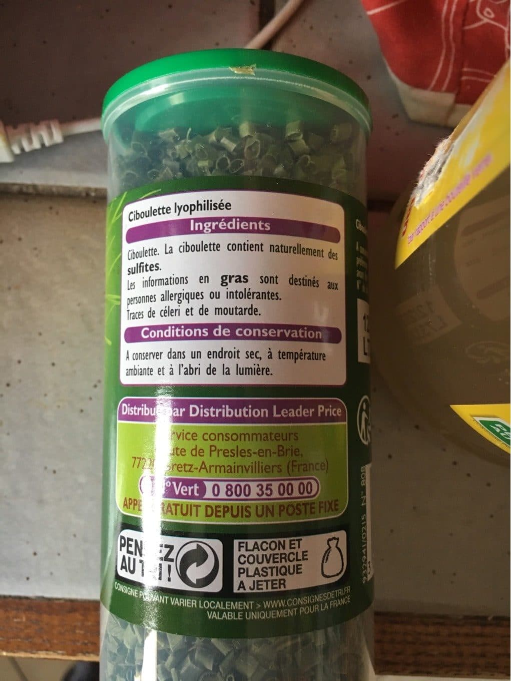 Leader Price Ciboulette Lyophilisée packshot