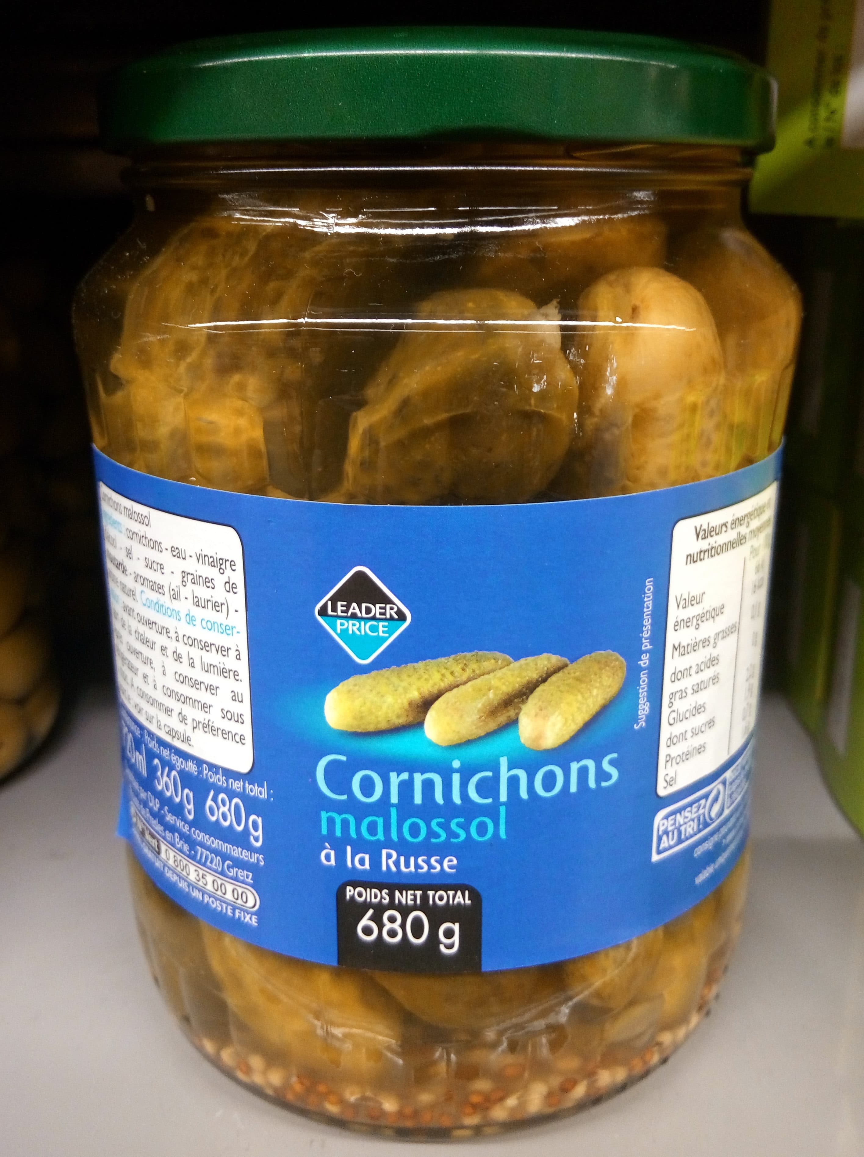 Leader Price Cornichons malossol à la Russe packshot