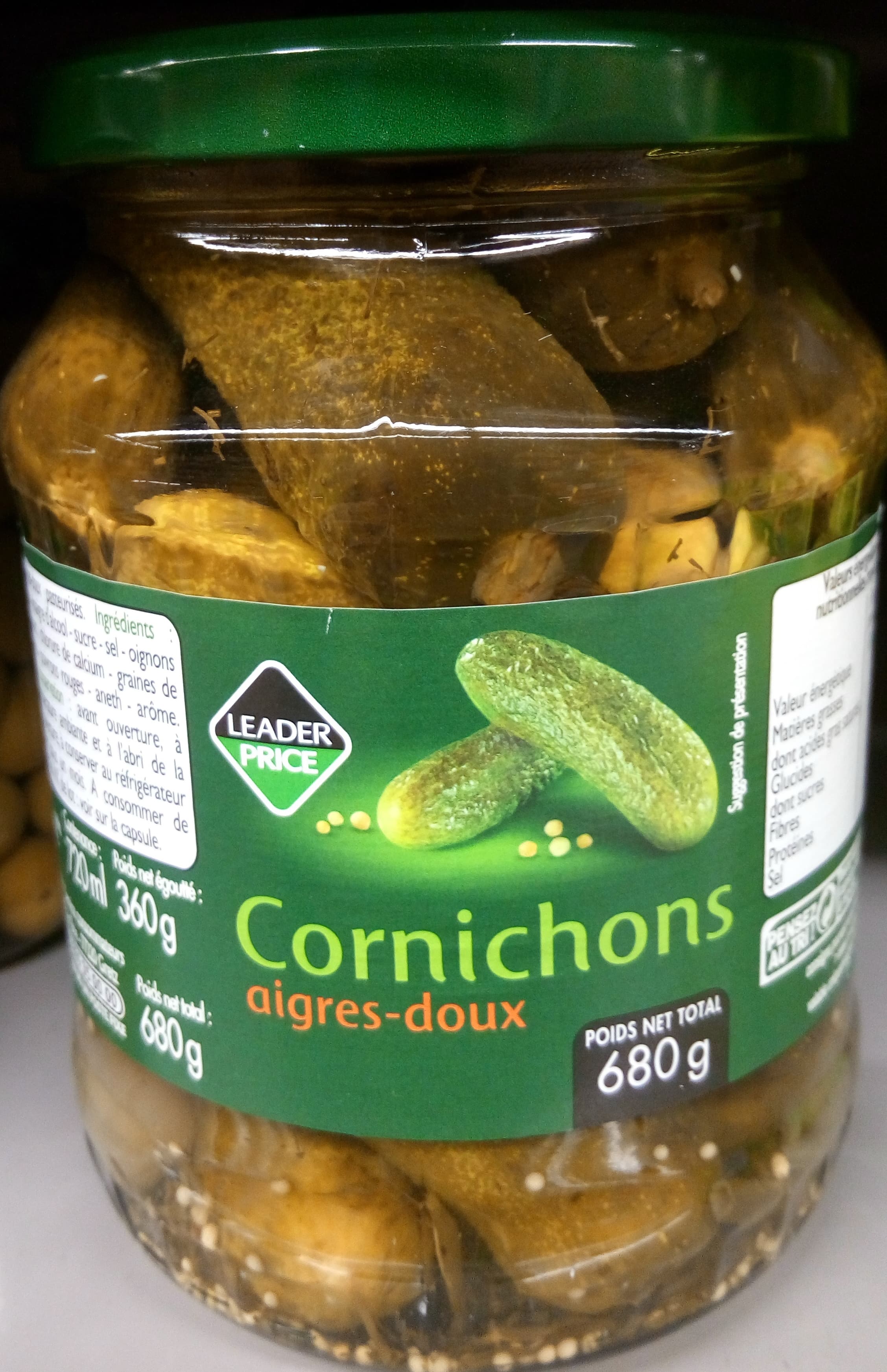 Leader Price Cornichons aigres-doux packshot