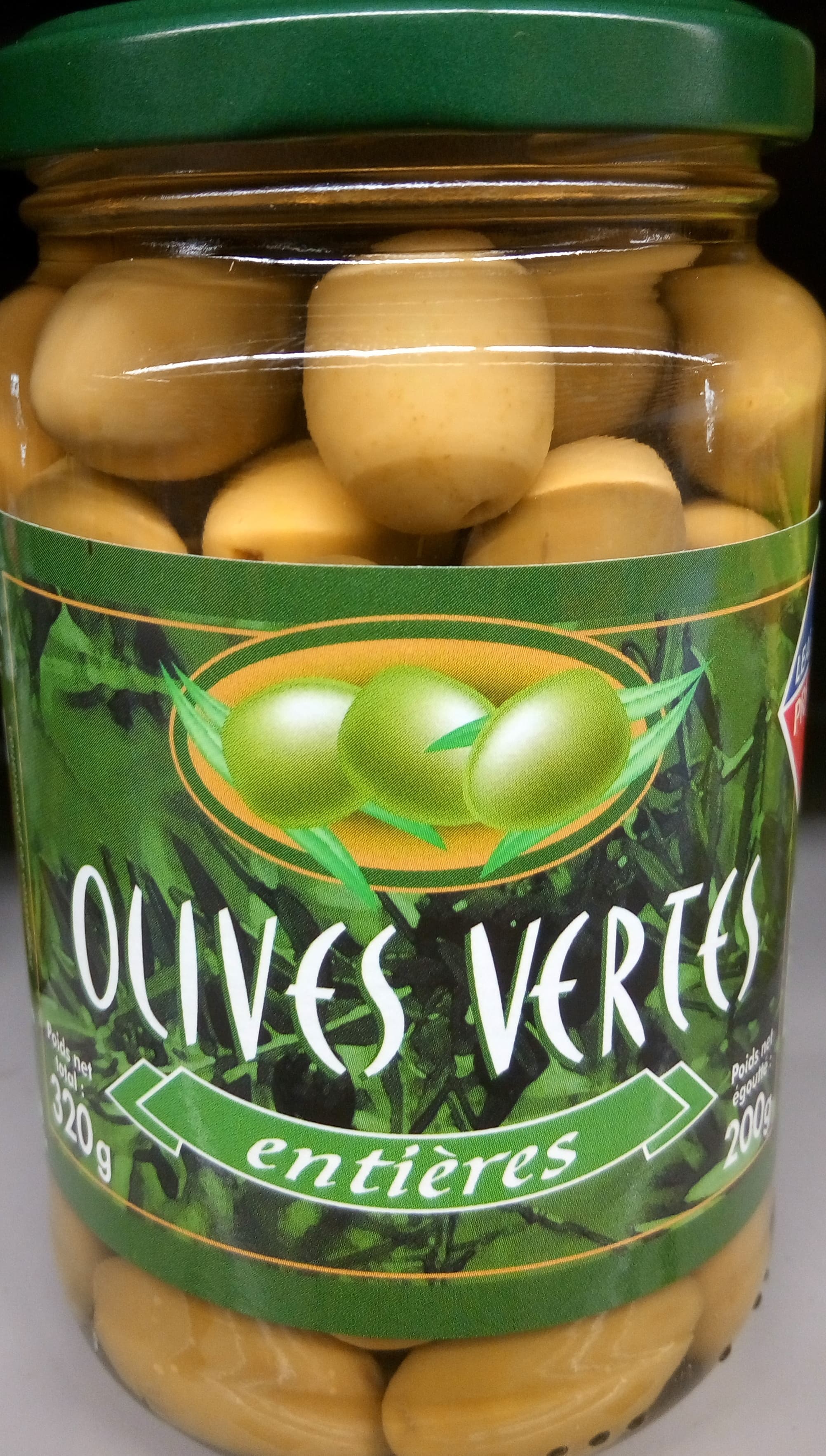 Leader Price Olives vertes entières packshot