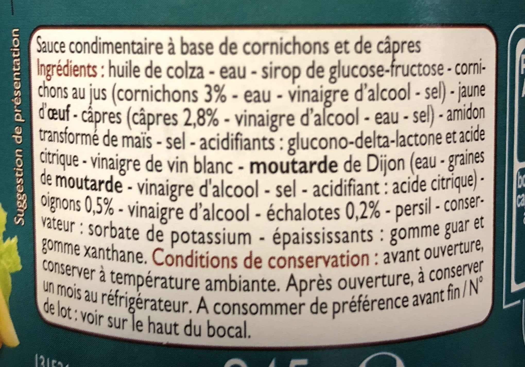 Leader Price Sauce tartare packshot