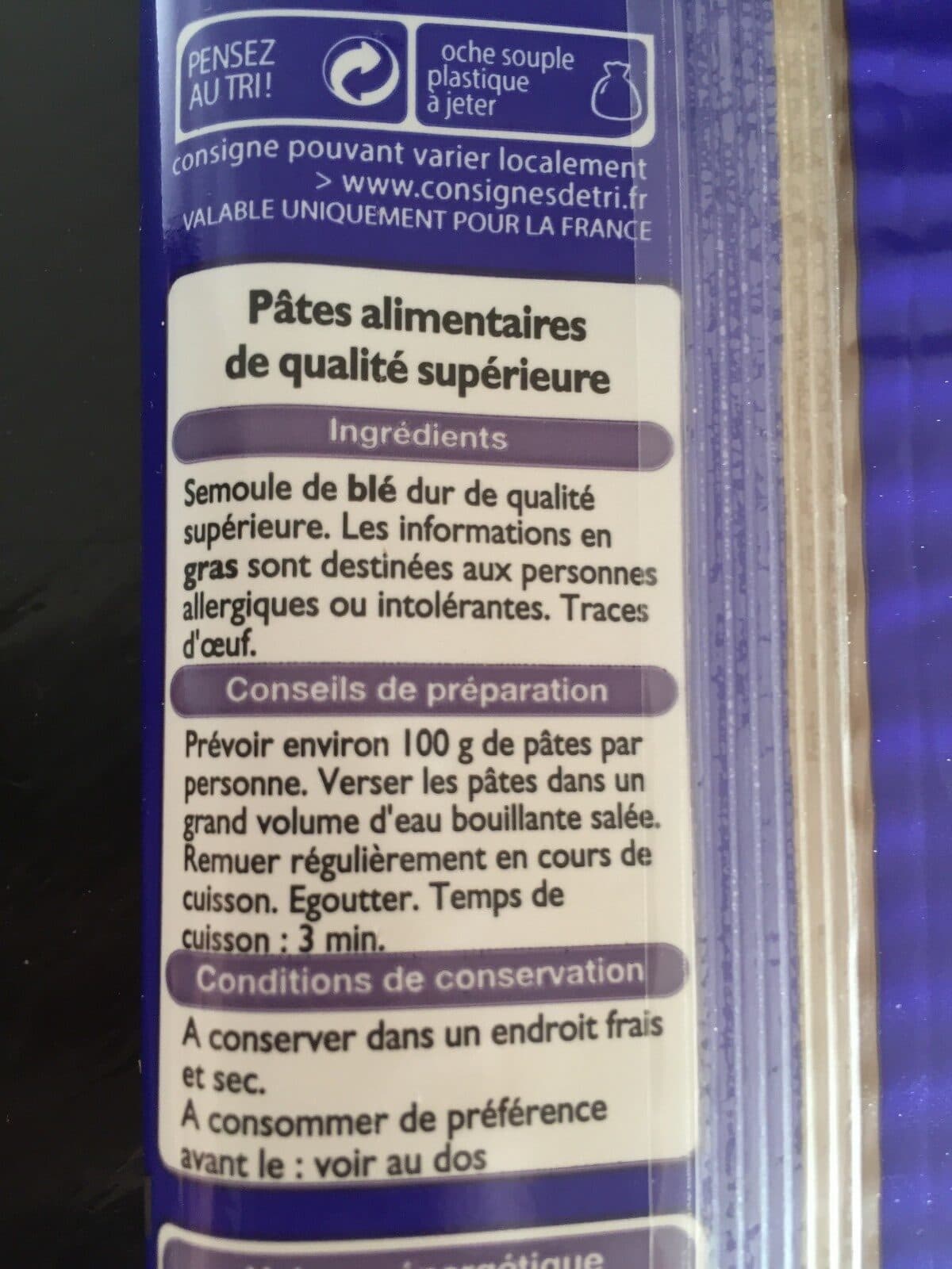 Open Food Facts Spaghettï. Cuisson. Rapide packshot