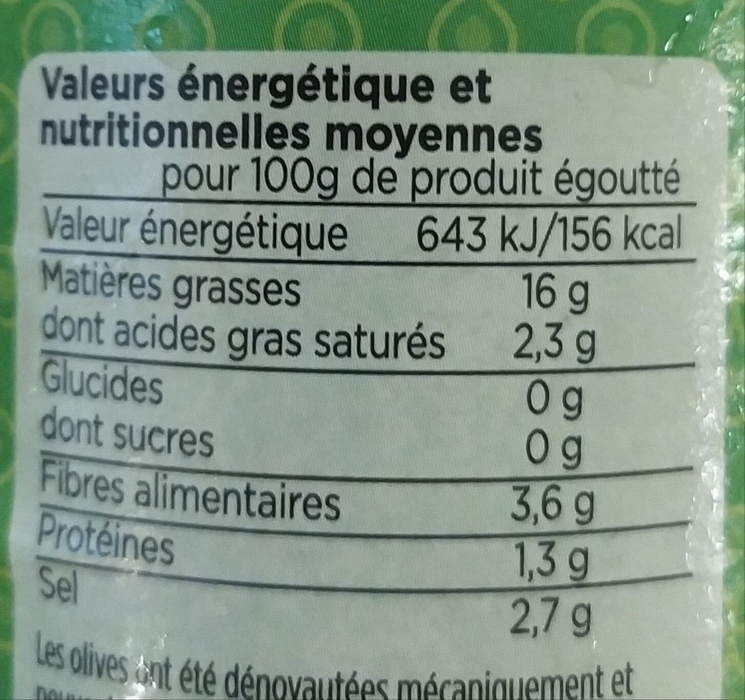 Franprix olive verte denoyautee packshot