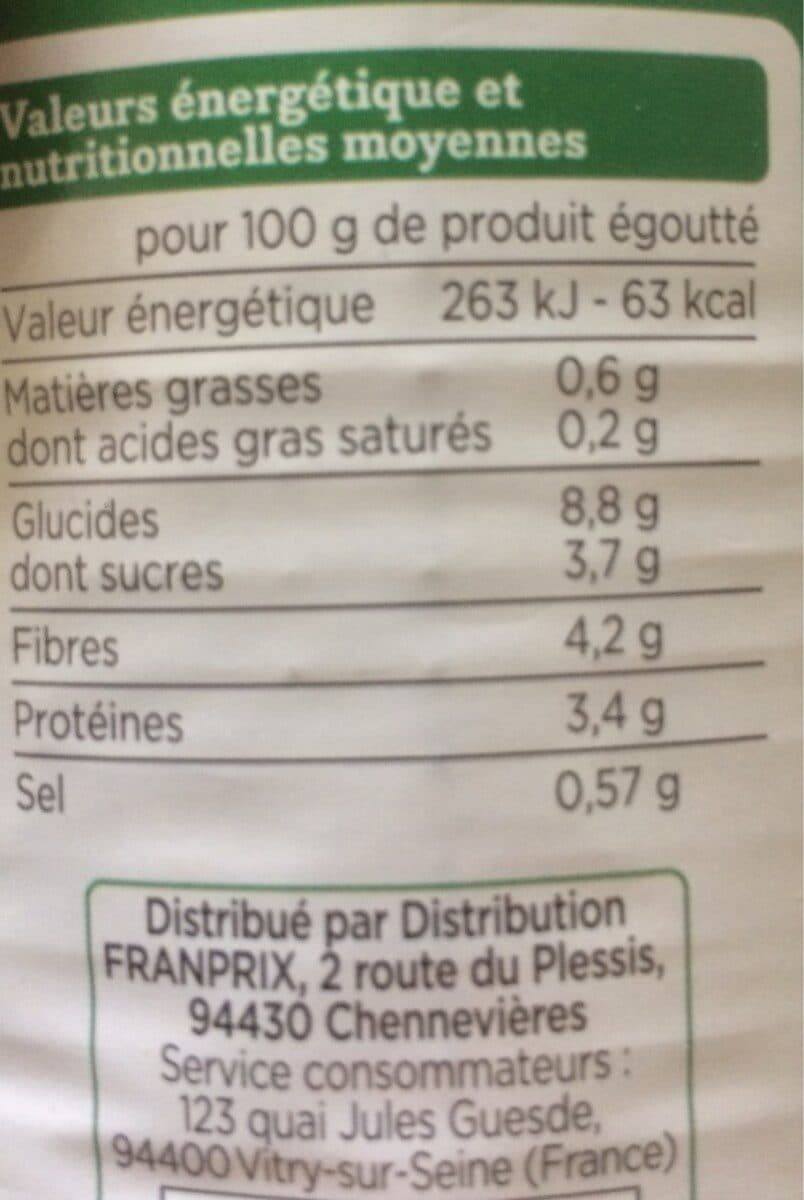 Franprix petits pois extra fins et carottes packshot