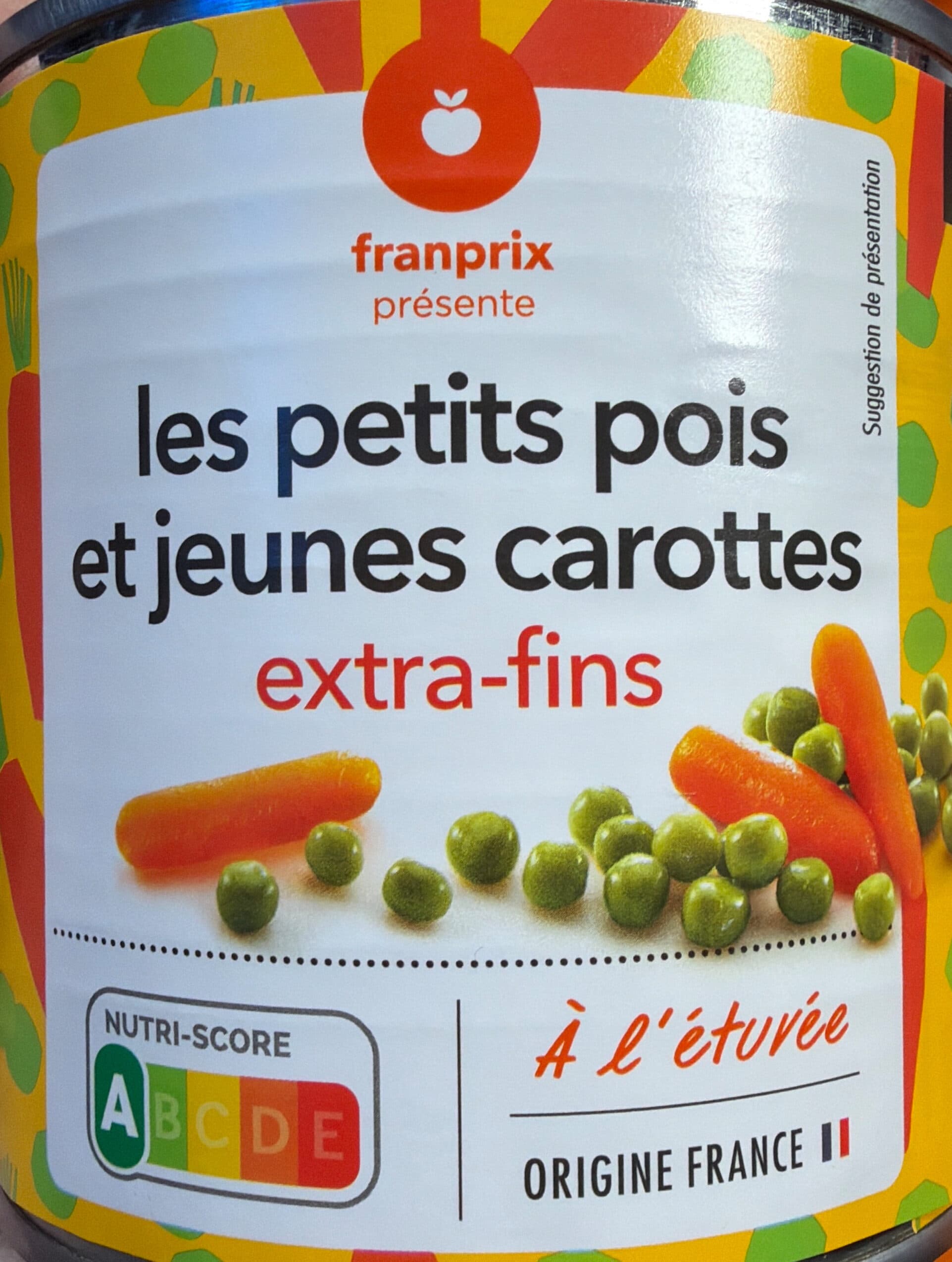 Franprix Petits pois et jeunes carottes à l'étivée packshot