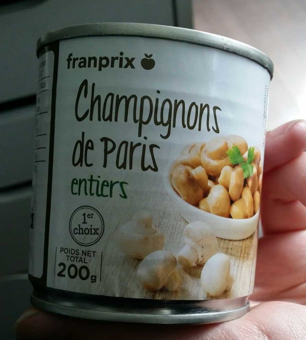 Franprix champignons de Paris entiers premier choix packshot