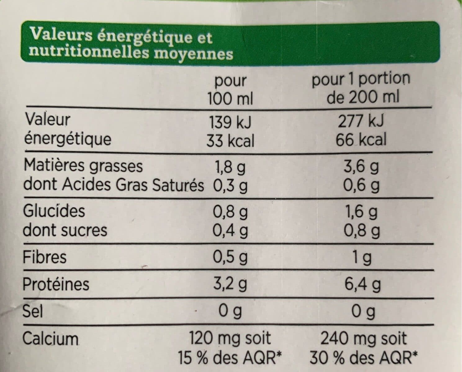 Franprix boisson soja enrichie en calcium bio packshot