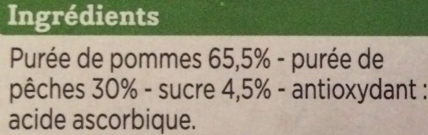 Franprix compotes pomme peche allégées en sucres packshot
