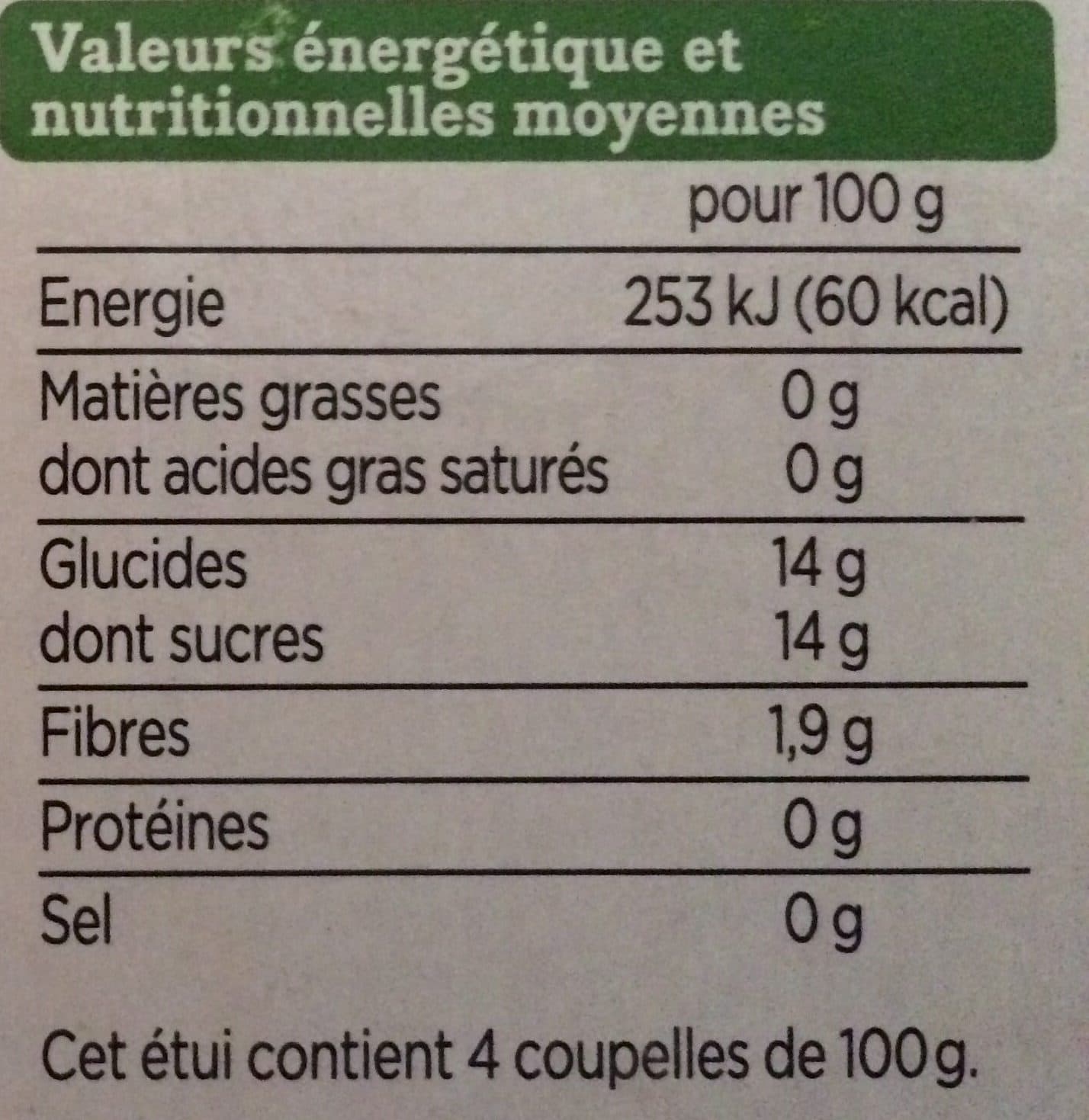 Franprix compotes pomme peche allégées en sucres packshot