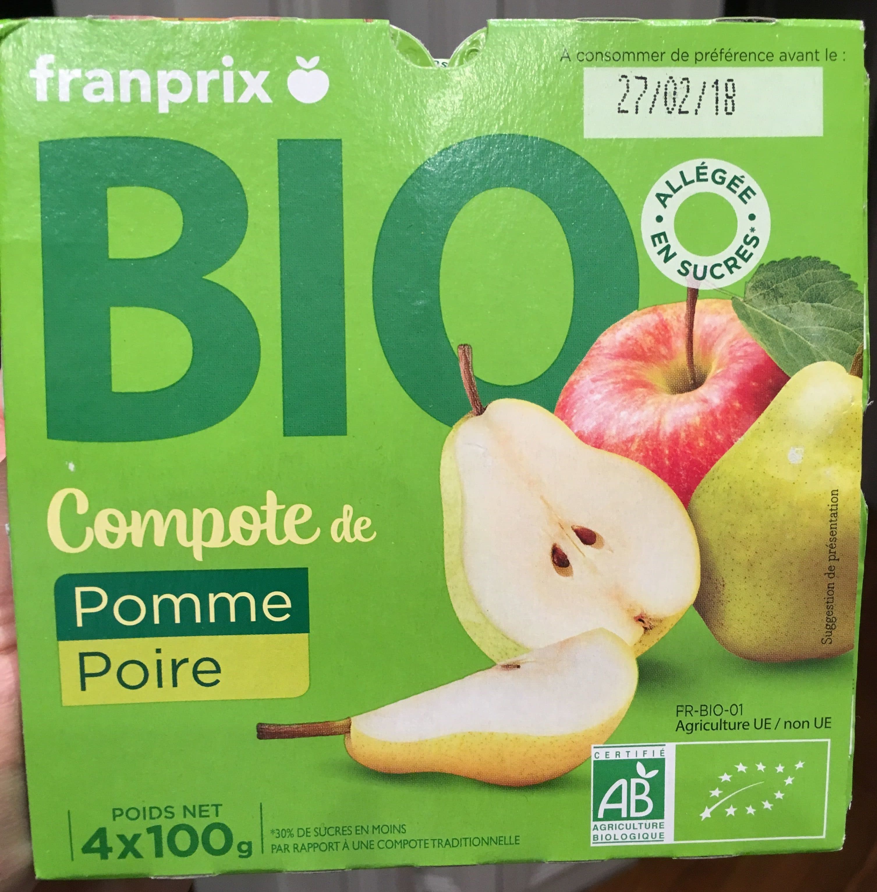 Franprix Compote de Pomme Poire packshot