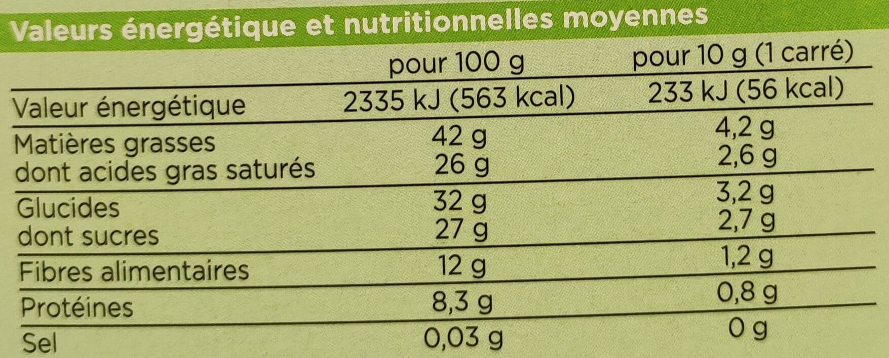Franprix Bio Chocolat noir bio 74% packshot