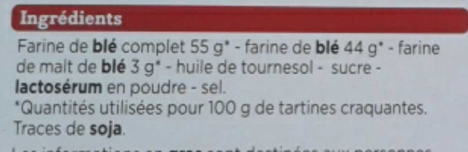 Franprix Tartines craquantes au blé complet packshot