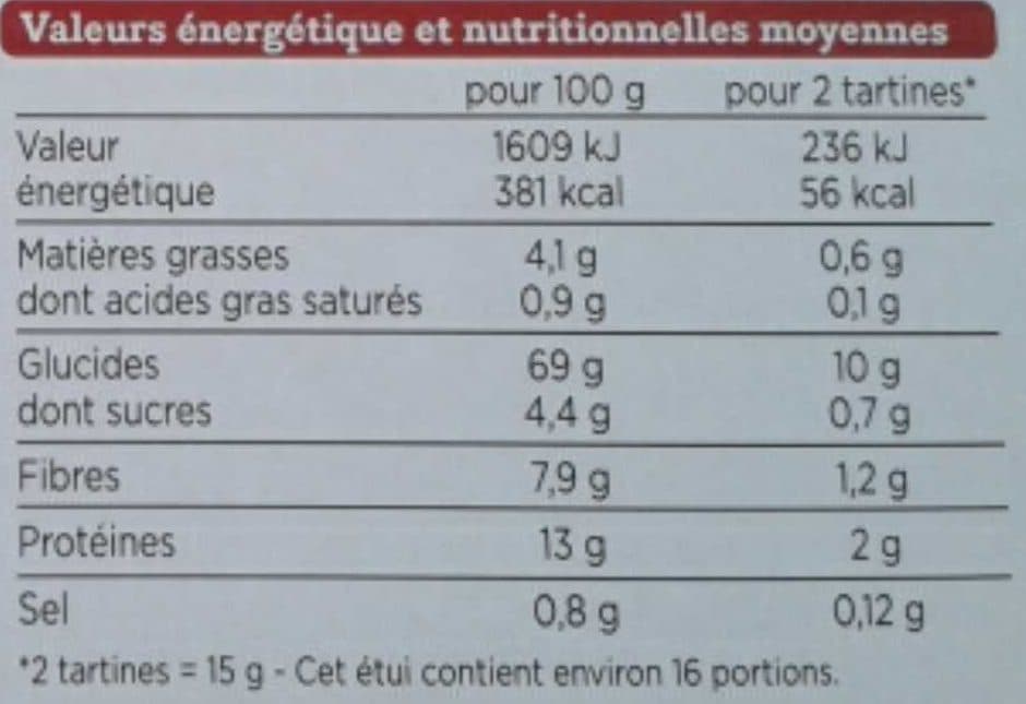 Franprix Tartines craquantes au blé complet packshot