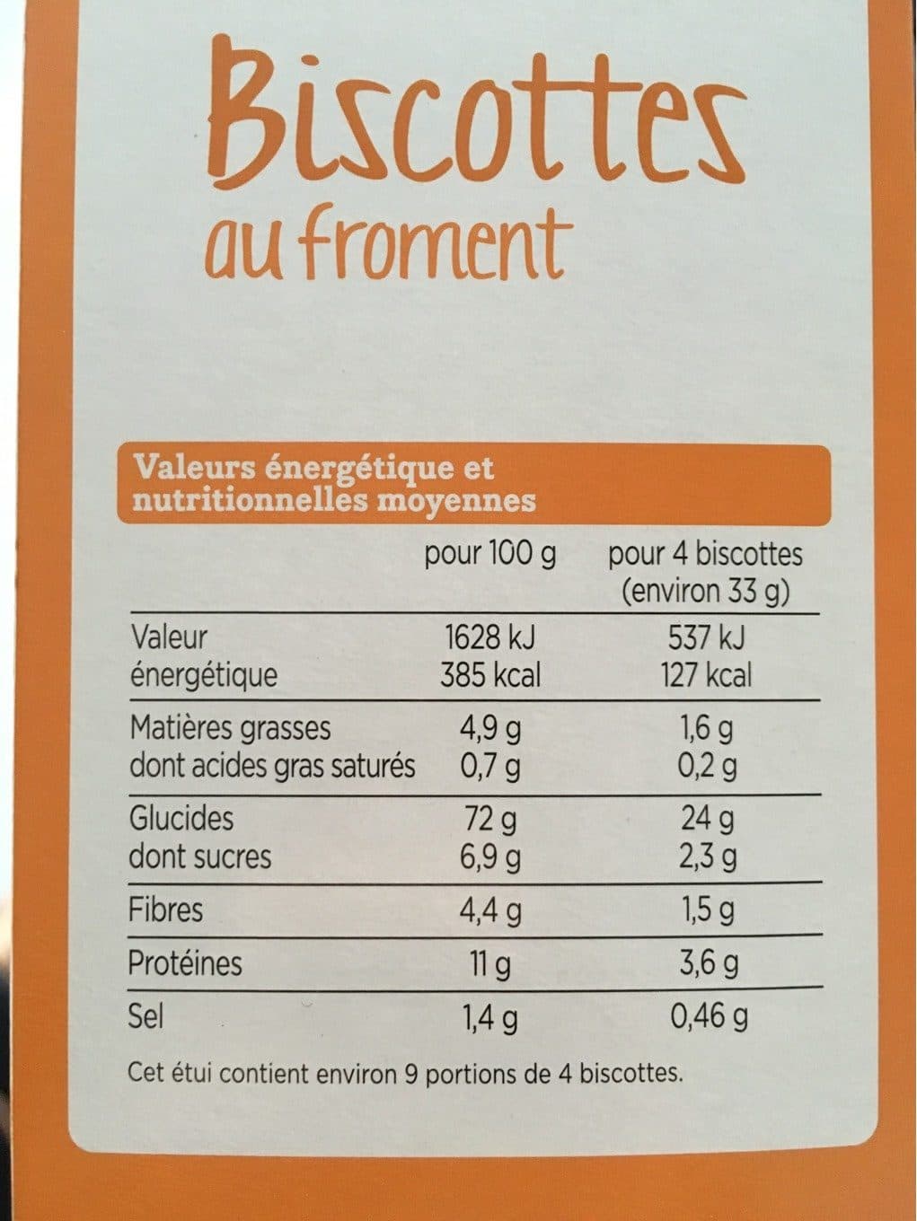Franprix Biscottes au froment packshot