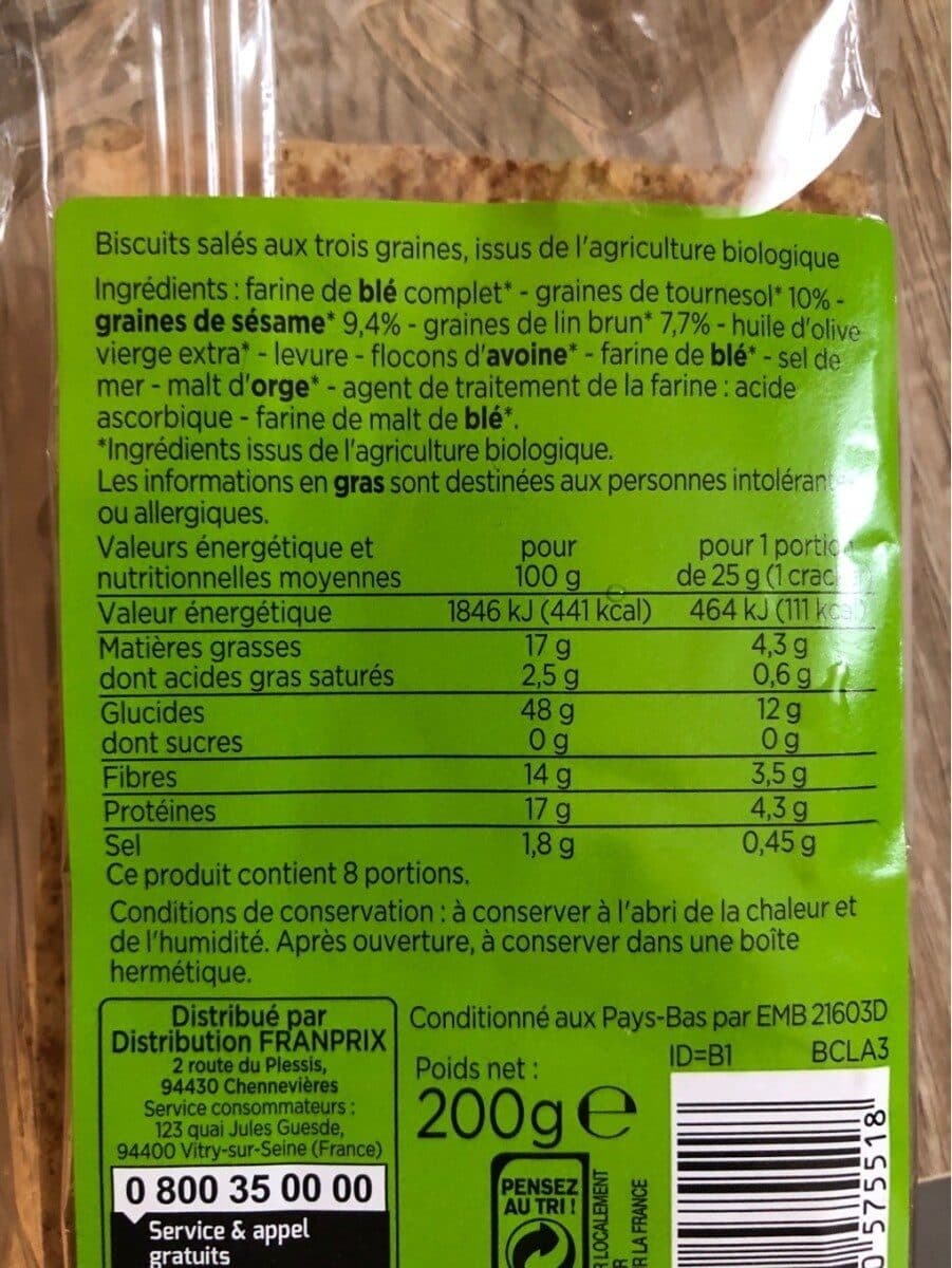 Franprix crackers 3 graines bio packshot