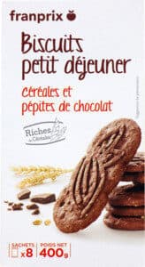 Franprix biscuits petit dejeuner chocolat packshot
