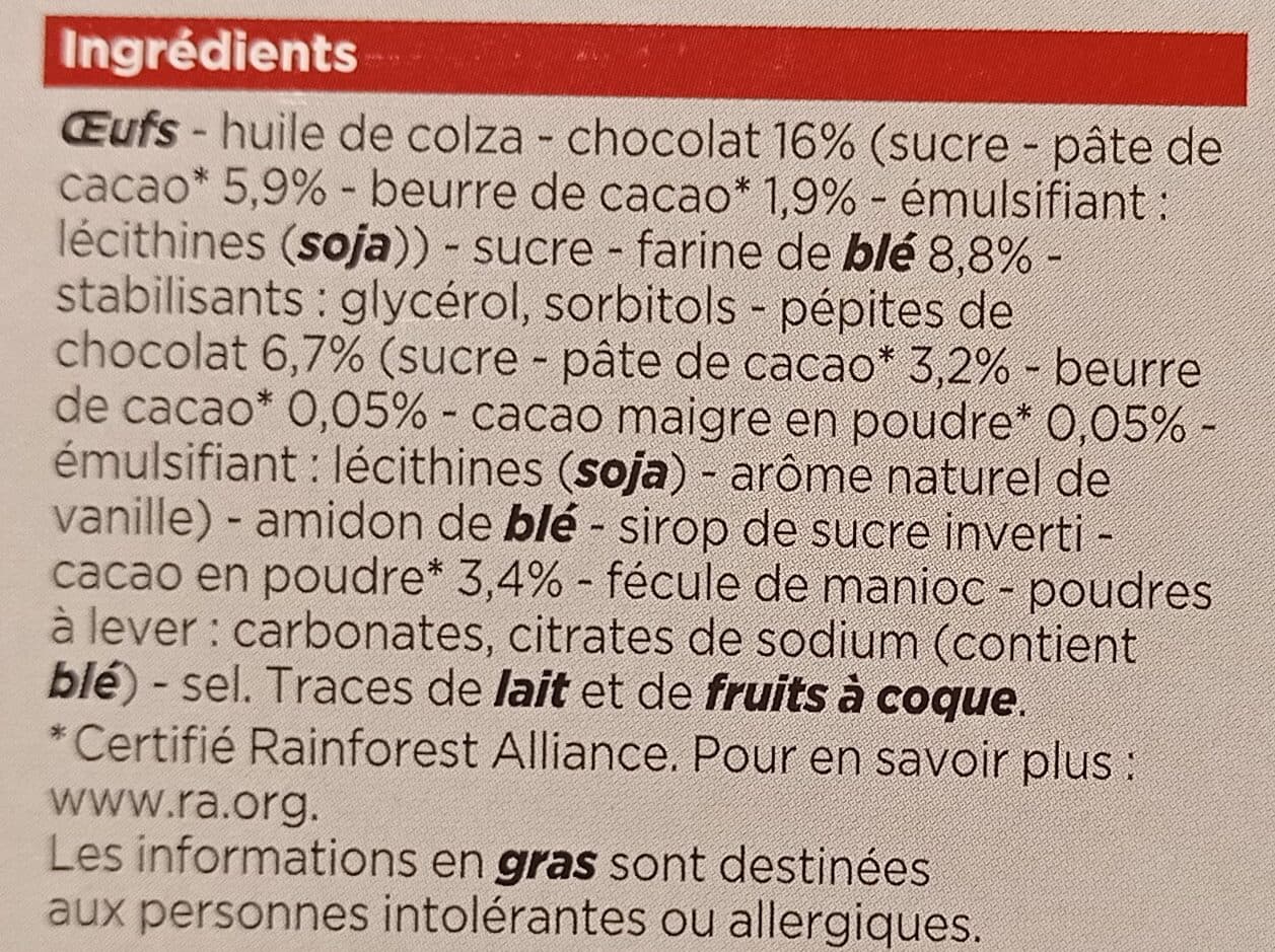 Franprix Brownie aux pépites de chocolat packshot