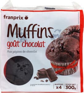Franprix muffin chocolat pépites de chocolat packshot