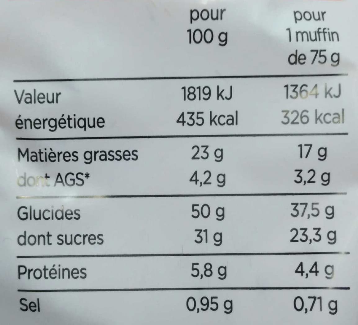 Franprix muffin chocolat pépites de chocolat packshot